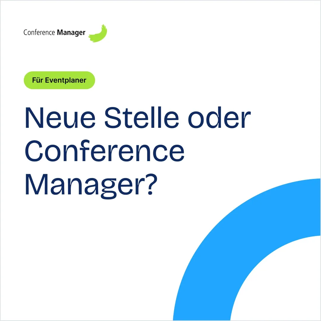 LinkedIn ad in the Stage style: „Neue Stelle oder Conference Manager?“