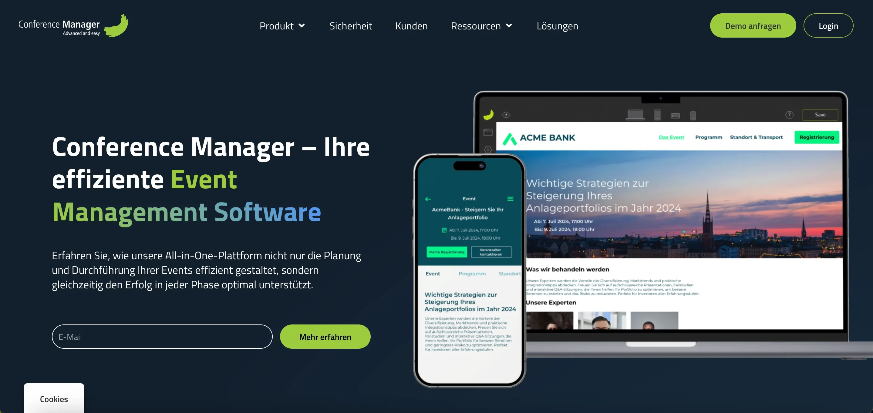 Old conferencemanager.de hero: „Conference Manager – Ihre effiziente Event Management Software“