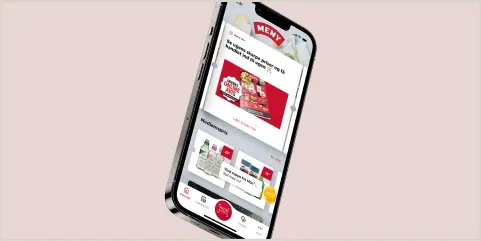 MENY Scan & Betal app on a phone