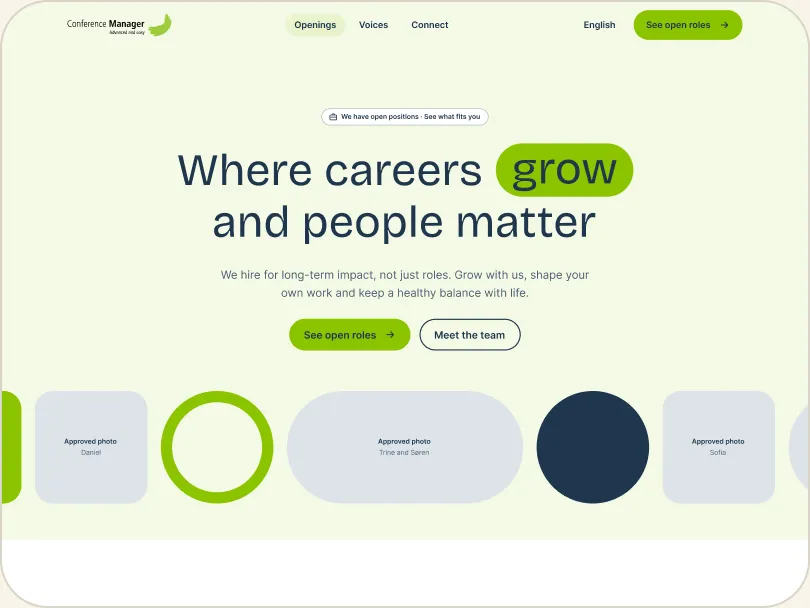 Grey wireframe of the career site home page