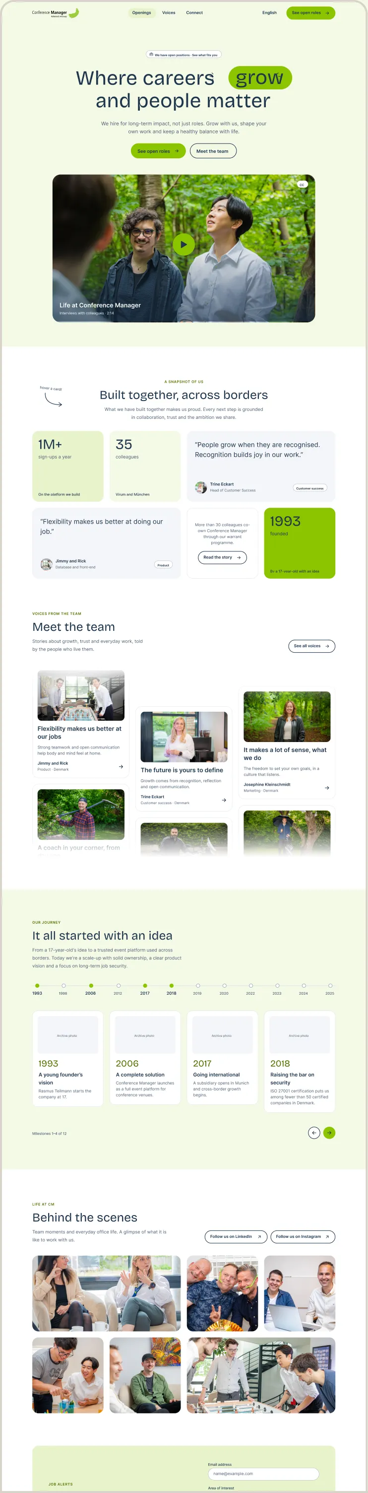 Career site page: Home