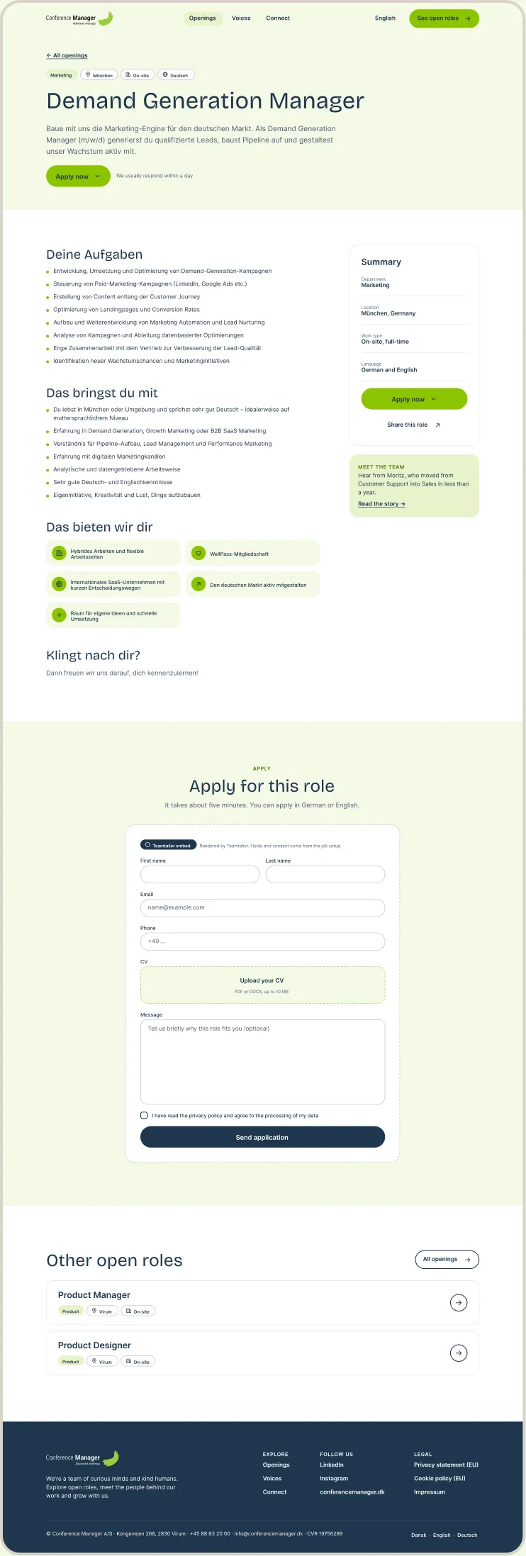 Career site page: Job detail