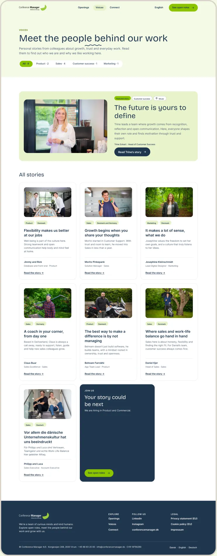 Career site page: Voices