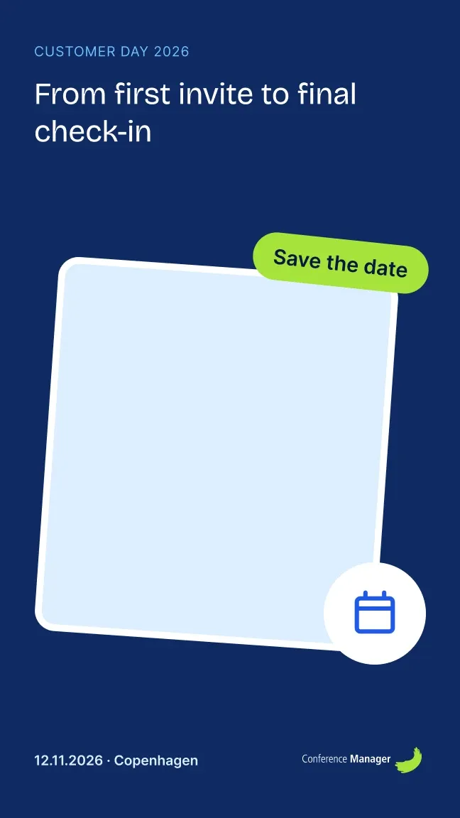 Story artboard in the Capsules style: „From first invite to final check-in“ with a Save the date sticker