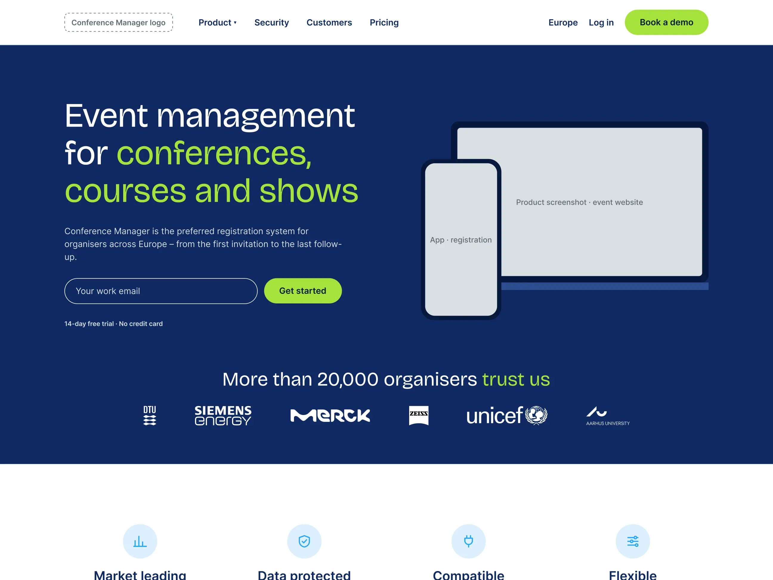 Landing page v1, combining the two site generations